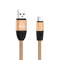 POWERTECH Καλώδιο USB σε Type C eco flat PTR-0037 copper, 1m ,χρυσό