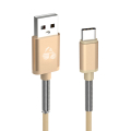 POWERTECH Καλώδιο USB σε Type C flex alu PTR-0022, copper, 1m, χρυσό