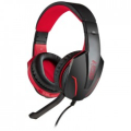 Gaming headset με ρυθμιζόμενο σε κλίση μικρόφωνο, σε μαύρο χρώμα και κόκκινο LED φωτισμό NOD GROUND
